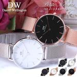 【33%OFF 5890円引】ダニエルウェリントン 腕時計 DanielWellington 時計 ダニエル ウェリントン プチ ペティート メルローズ ローズ ゴールド 32mm Petite Melrose Rose レディース ホワイト ブラック 北欧 DW メッシュ 金属 ベルト 薄型 軽量 人気 定番 プレゼント