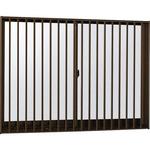 YKKAP窓サッシ 引き違い窓 フレミングJ[複層防音ガラス] 2枚建[面格子付] 縦格子[半外付型][透明4mm+透明3mm]：[幅845mm×高570mm]　アルミサッシ　格子付き窓